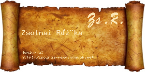 Zsolnai Réka névjegykártya